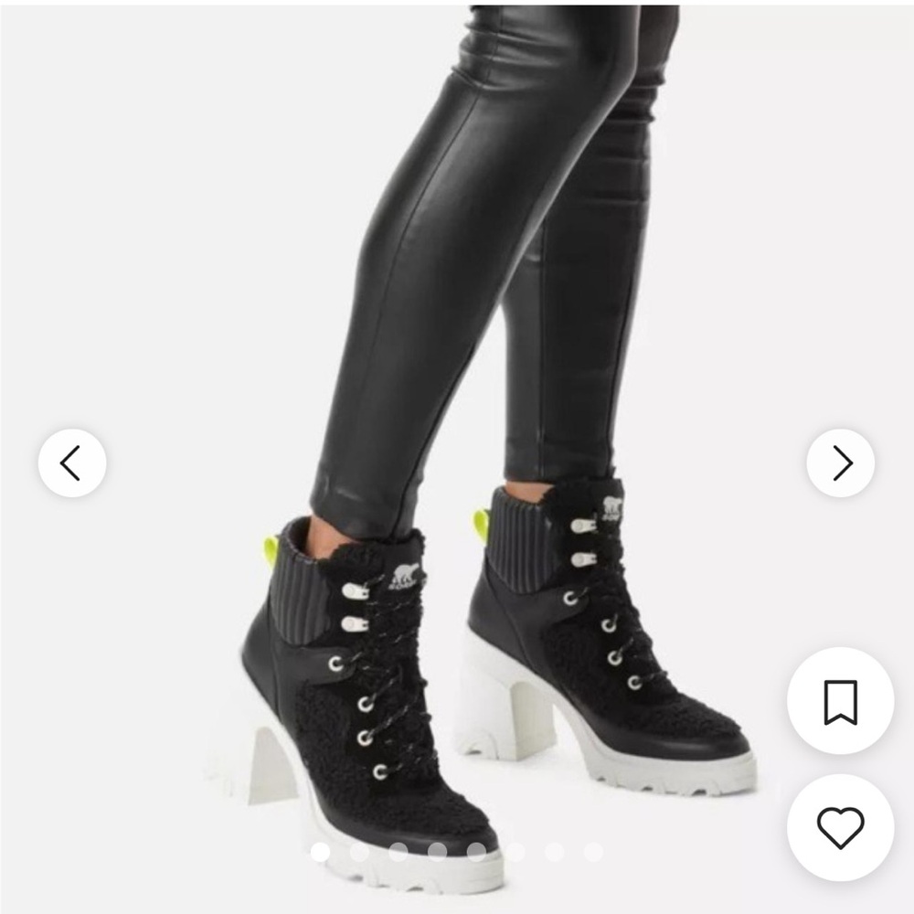 **NEW** Black  Sorel Brex Heel Lace Booties Size 7.5 NWT